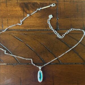 Elegant Silver and Green Pendant Necklace